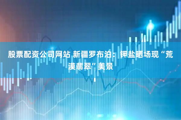 股票配资公司网站 新疆罗布泊：钾盐晒场现“荒漠翡翠”美景