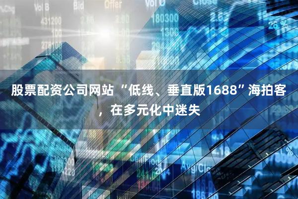 股票配资公司网站 “低线、垂直版1688”海拍客，在多元化中迷失