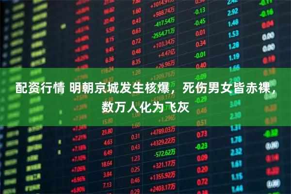 配资行情 明朝京城发生核爆，死伤男女皆赤裸，数万人化为飞灰